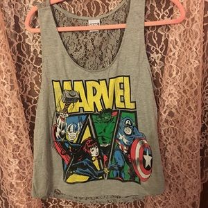 Grey marvel tank top XL